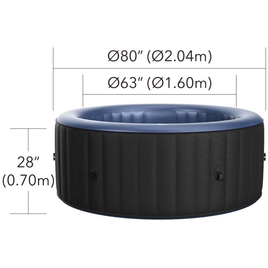 MSPA Comfort Series - BERGEN 2-6 Person Inflatable Hot Tub Spa w UVC Sanitizer & Anti-Icing