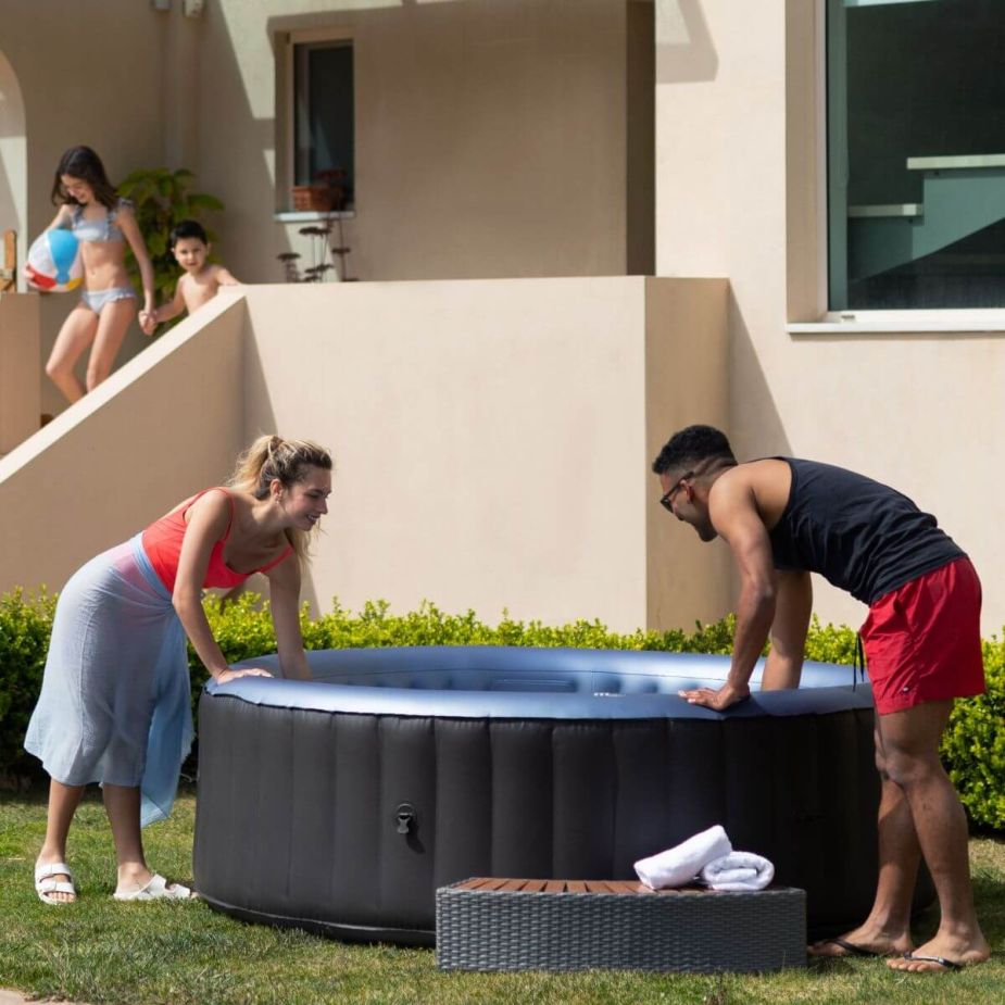 MSPA Comfort Series - BERGEN 2-6 Person Inflatable Hot Tub Spa w UVC Sanitizer & Anti-Icing