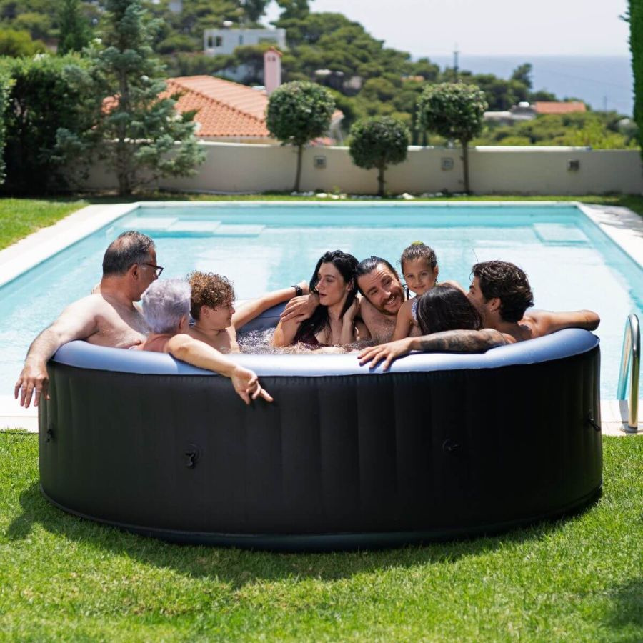 MSPA Comfort Series - BERGEN 2-6 Person Inflatable Hot Tub Spa w UVC Sanitizer & Anti-Icing